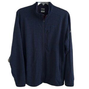EUC Icebreaker Merino Wool machine Washable Full Zip navy Blue Jacket Mens XXL